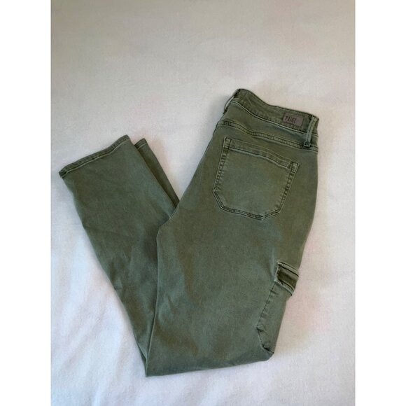 PAIGE Joile Twill Slim Straight-Leg Ankle Pant Ivy Green size 28 - Picture 1 of 7